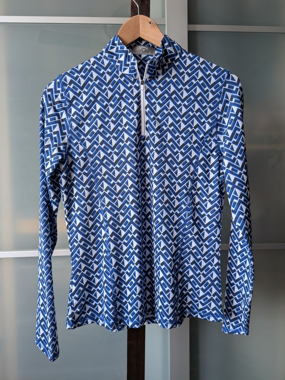 ⛳Callaway Blue Geo-Print Golf Shirt - Small